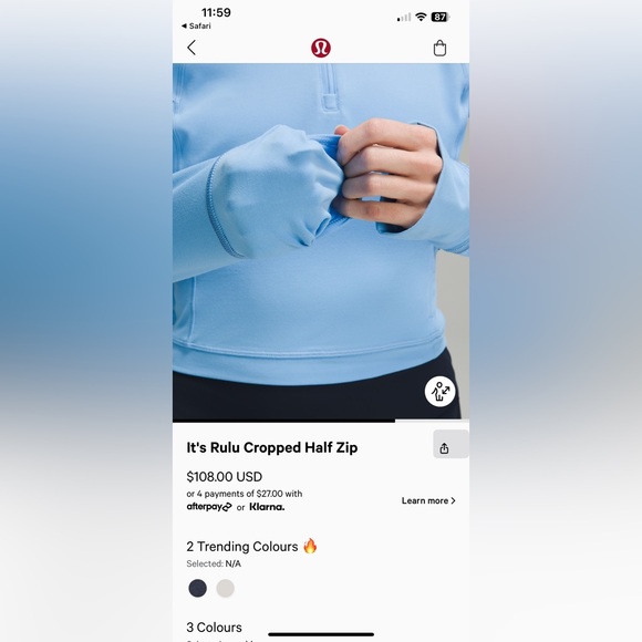 LULULEMON RULU CROPPED HALF ZIP - Picture 10 of 11